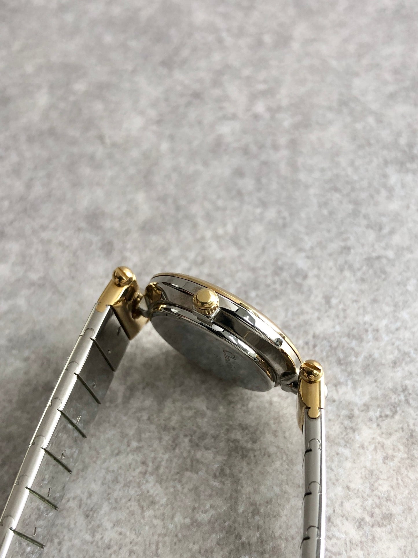 Christian Dior LogoVintage Quartz Watch Silver×Gold 3025 Vintage yhadhy