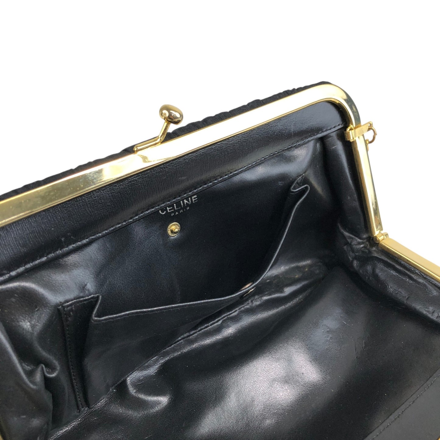 CELINE Blason Chain Shoulder bag Black Vintage yx4igc