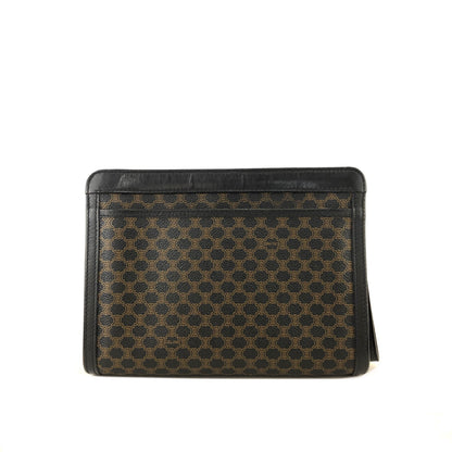 CELINE Macadam Clutch bag Black Vintage 82eut6