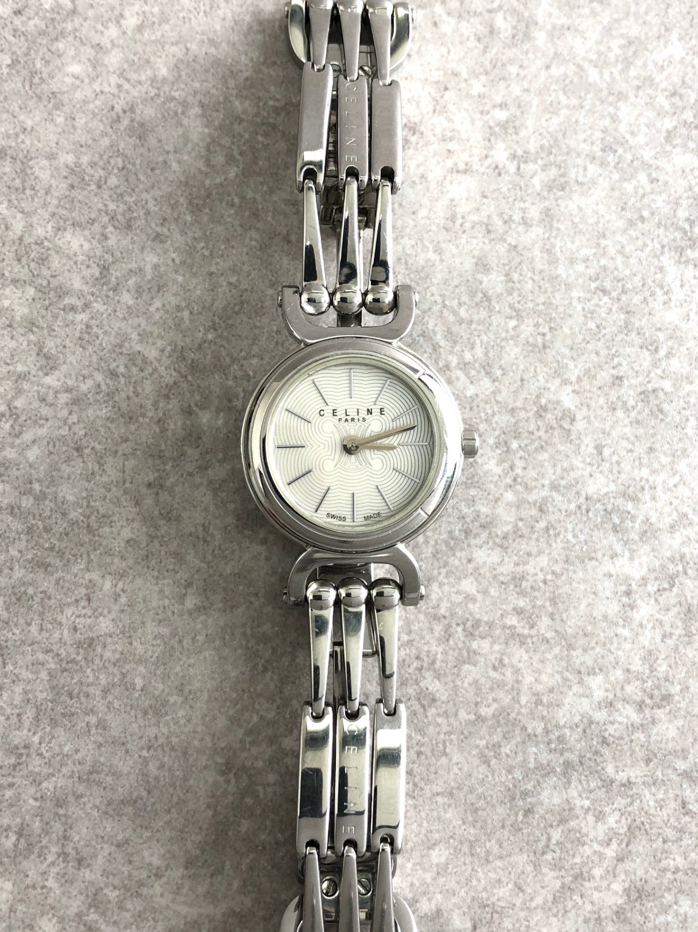 CELINE Horse Bit Quartz Watch Silver Vintage i4dtyi