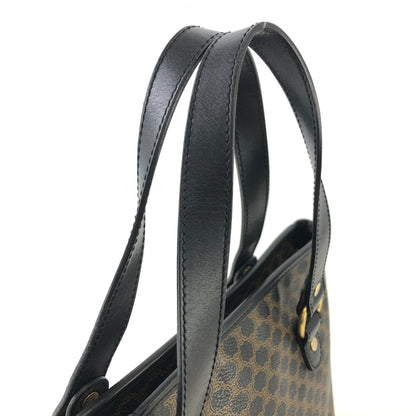 CELINE Macadam Leather Handbag Black Vintage a2psx4