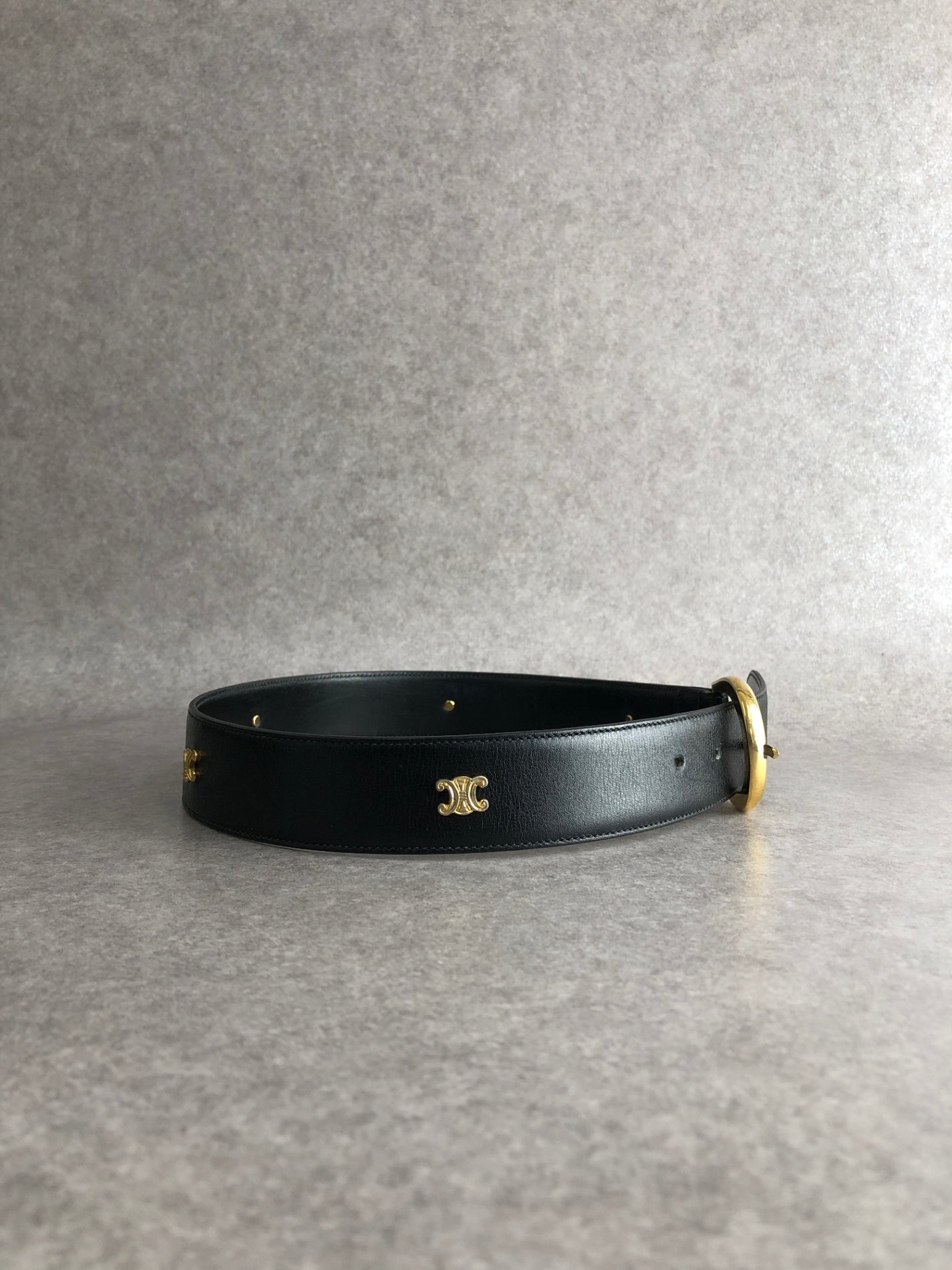 CELINE Blason Belt Black Vintage 6nyfwf