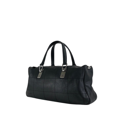 CHANEL Chocolate Bar Handbag Boston bag Black Vintage 6yfva8