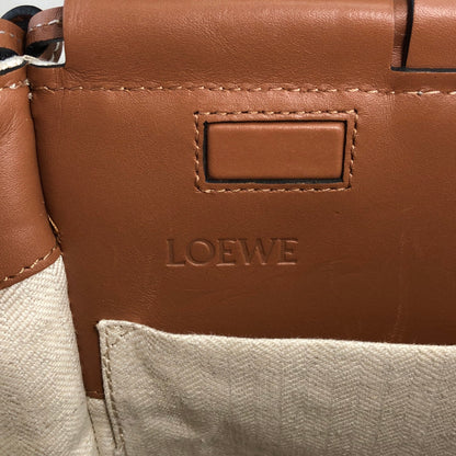 LOEWE Logo Handbag Totebag Beige×Brown Vintage 3yst46