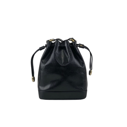 CELINE Drawstring Shoulder bag Black Vintage bp8mps