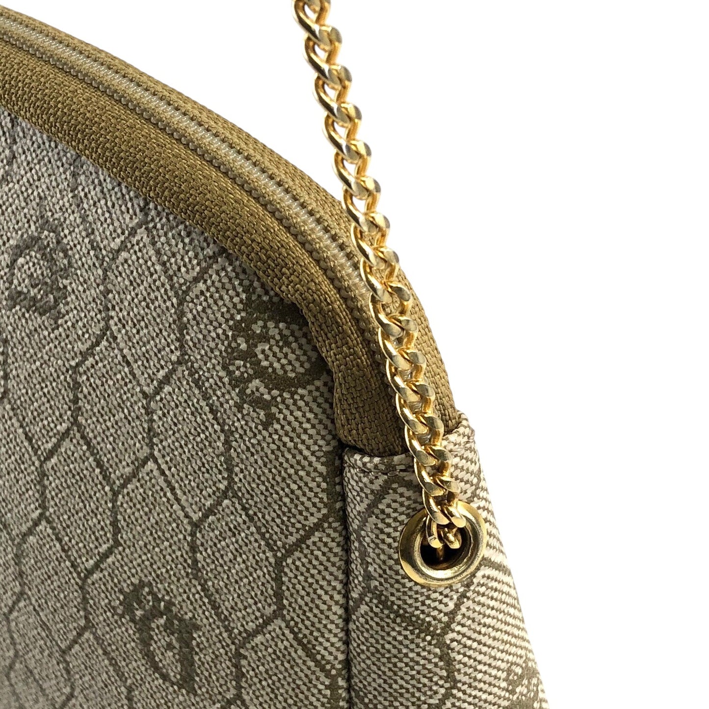 Christian Dior Honeycomb Logo Chain Shoulder bag Beige Vintage z74c8c