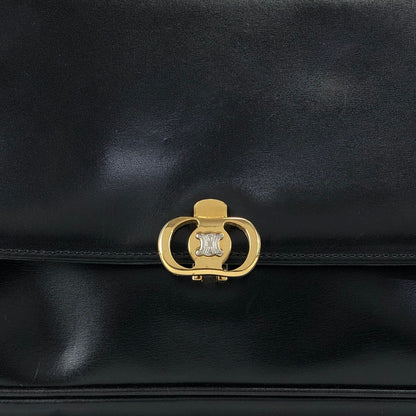CELINE Blason Chain Shoulder bag Black Vintage gpayic