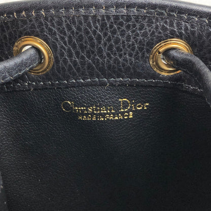 Christian Dior CD Logo Drawstring Small Handbag Black Vintage 8u4aph