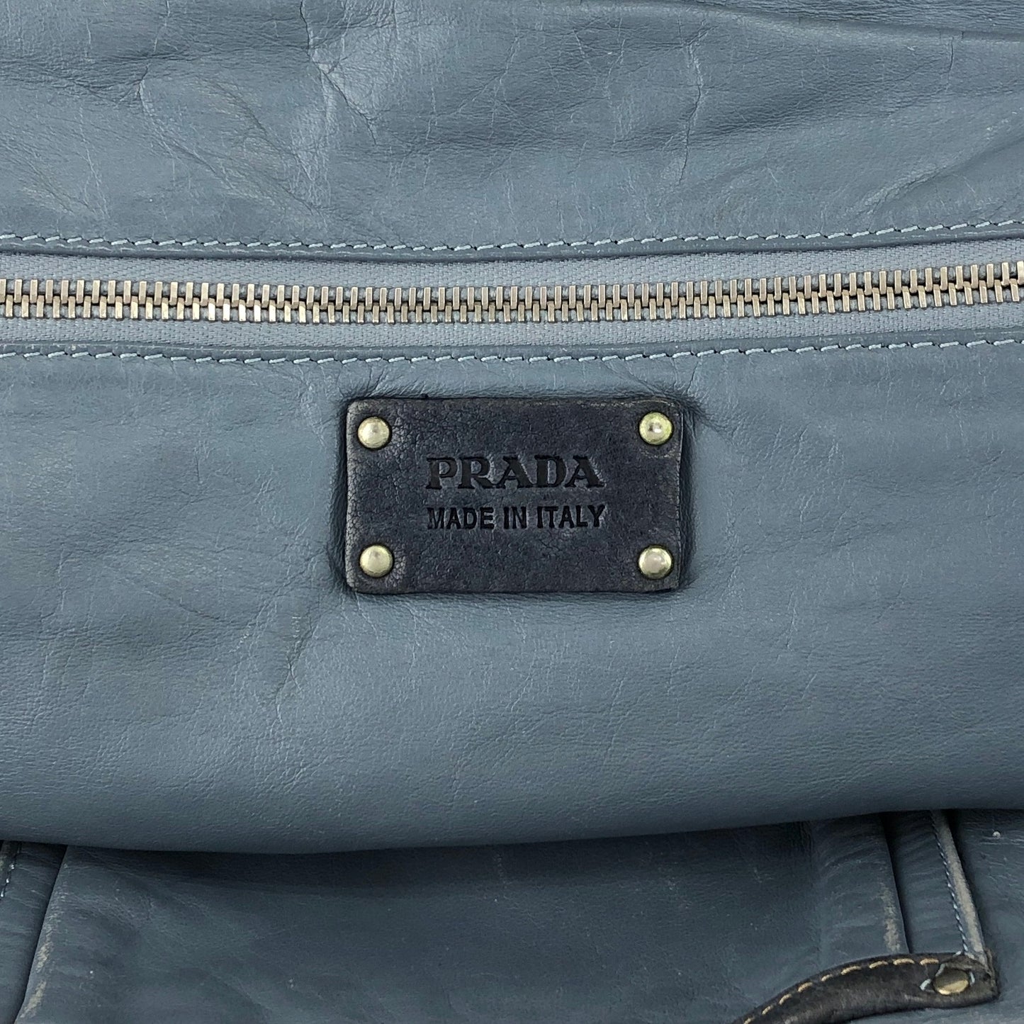 PRADA Triangle Logo Handbag Gray Vintage x8guys