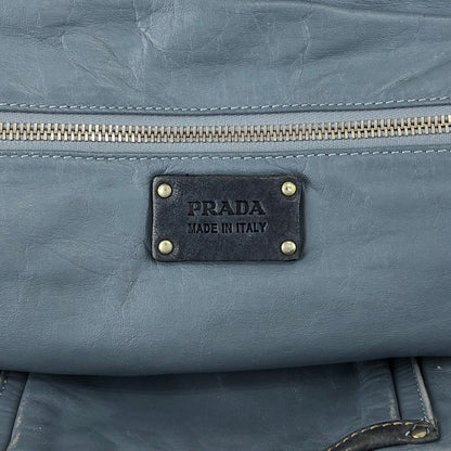 PRADA Triangle Logo Handbag Gray Vintage x8guys