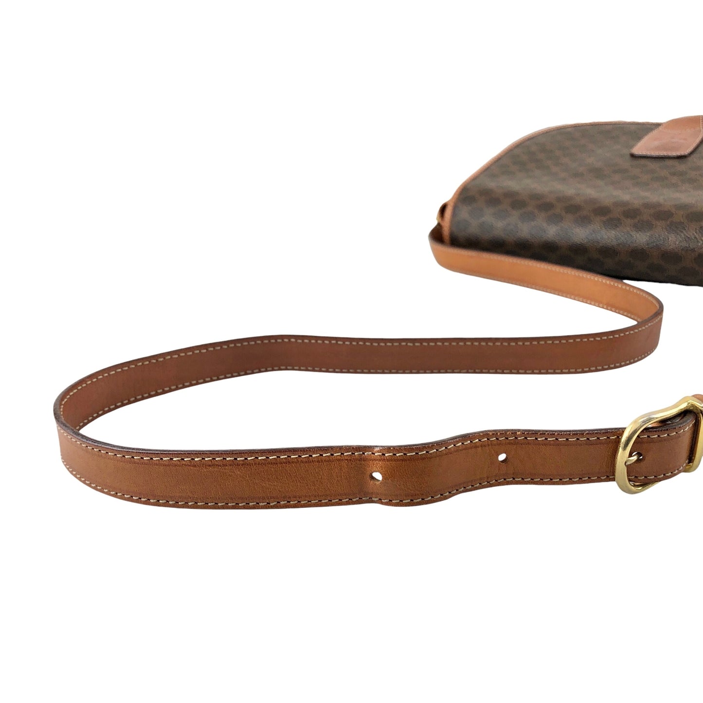 CELINE Macadam Blason Flap Shoulder bag Brown Vintage kv7fz3