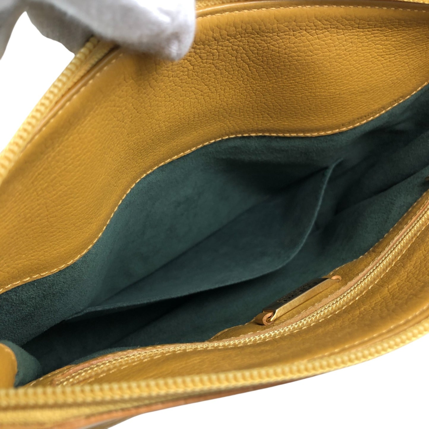 LOEWE Logo Embossed Shoulder bag Yellow Vintage uwdr5a