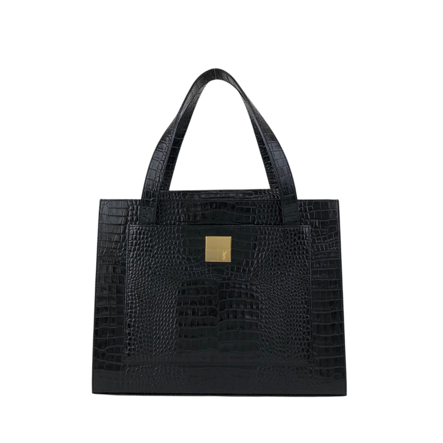 Yves Saint Laurent YSL Logo Handbag Black Vintage 3e2ciz