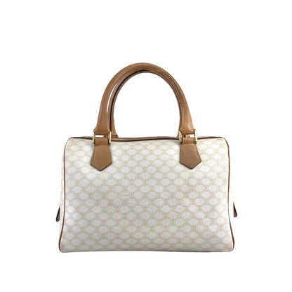 CELINE Macadam Blason Handbag Boston bag White Vintage tysvnn