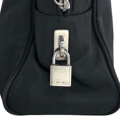 PRADA Triangle Logo Padlock Totebag Black Vintage ggz5as