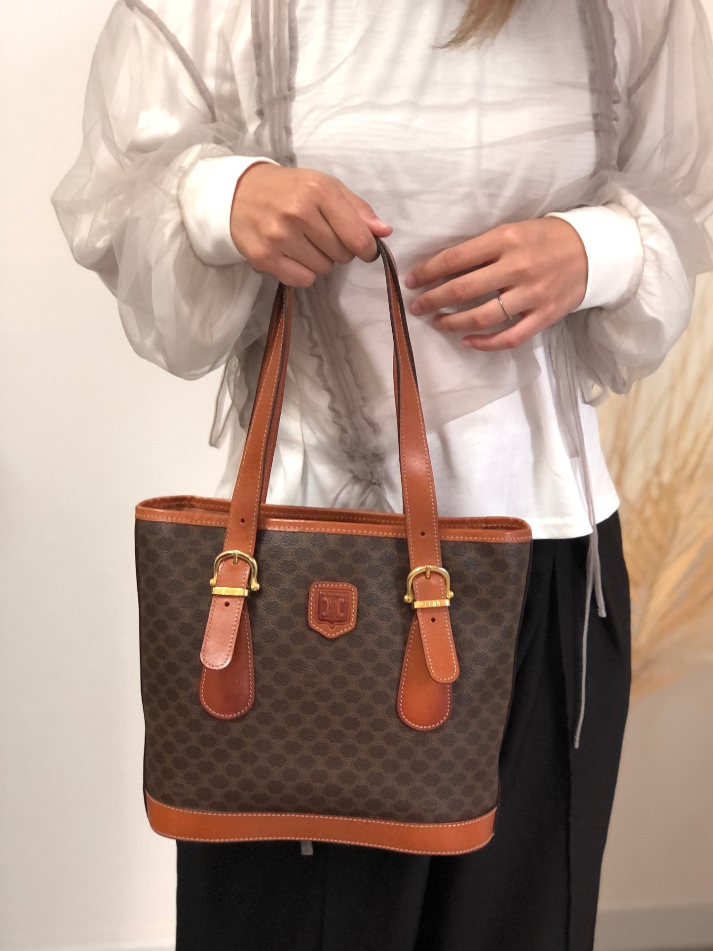 CELINE Macadam Blason Totebag Brown Vintage wfn3fv