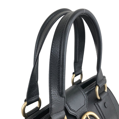 CELINE Triomphe Handbag Black Vintage 486nkp