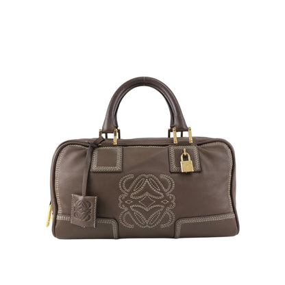 LOEWE Amazona Small Boston bag Handbag Brown Vintage irfyjk