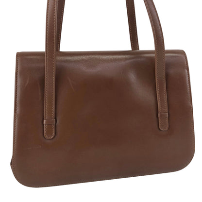 GUCCI GG Flap Handbag Brown Vintage auy3z2