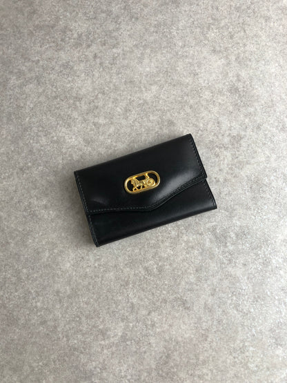 CELINE Horse Carriage Key Case Black Vintage hnhm6t