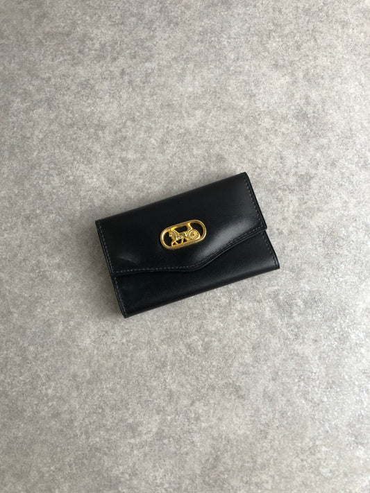 CELINE Horse Carriage Key Case Black Vintage hnhm6t