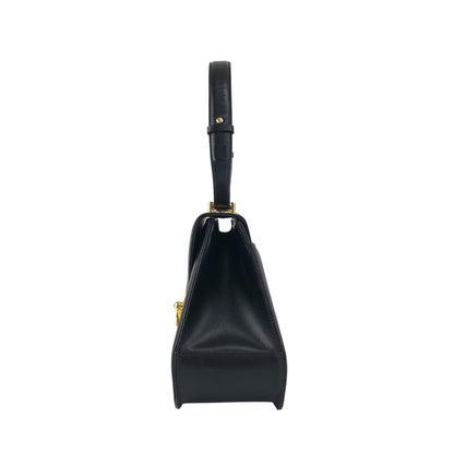 GIVENCHY Gancini Top Handle Handbag Black Vintage 3pv2af