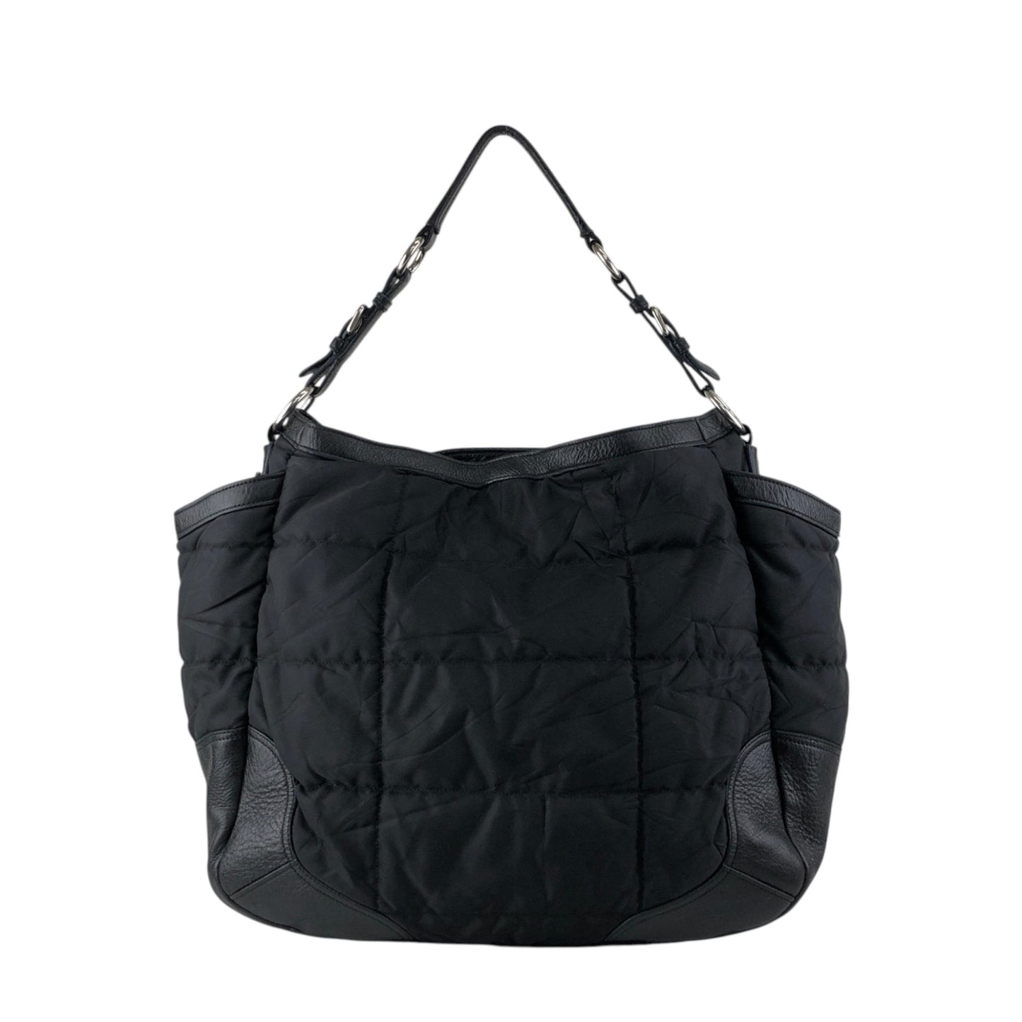 PRADA Logo Shoulder bag Totebag Black Vintage td4ahh