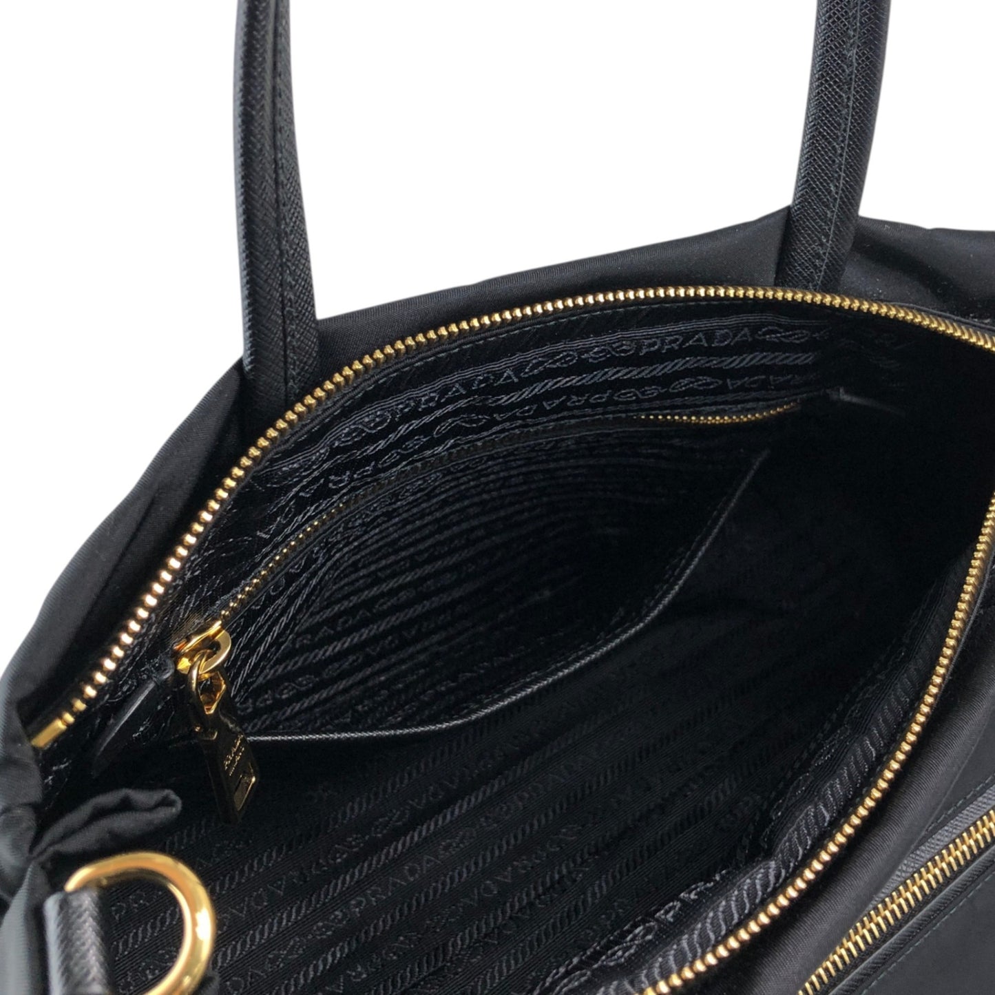 PRADA Logo Two-way Small Boston bag Shoulder bag Black Vintage 453265