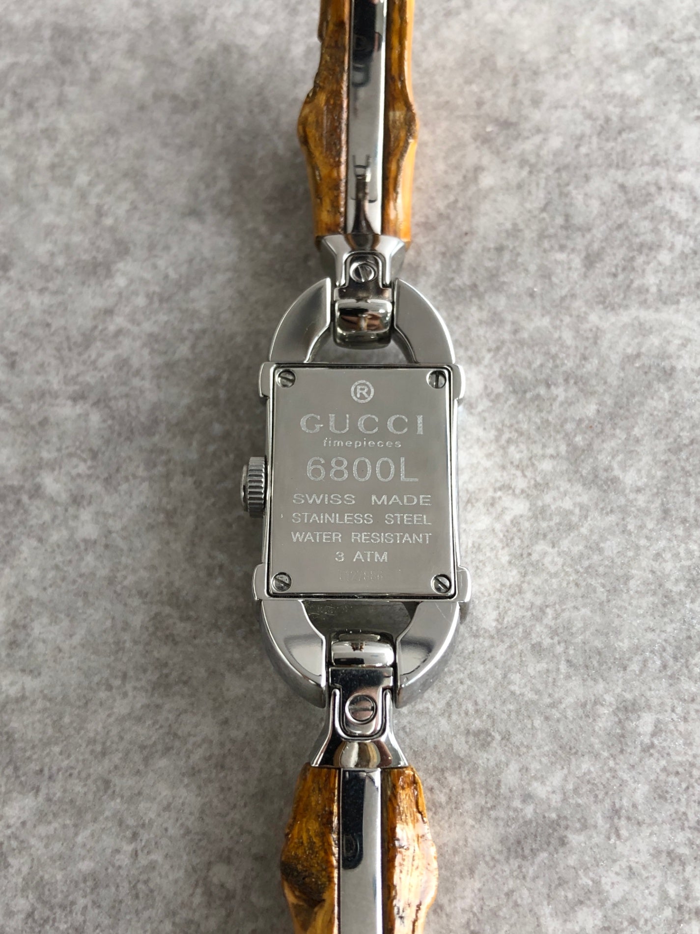GUCCI Bamboo Quartz Watch Silver Vintage n3ymkd