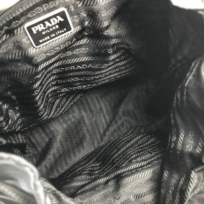 PRADA Triangle Logo Front Buckle Nylon Backpack Black Vintage c68je8