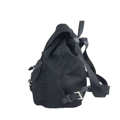 PRADA Triangle Logo Double Pocket Nylon Backpack Black Vintage b8jckr