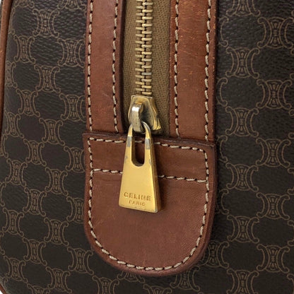 CELINE Macadam Blason Handbag Small Boston bag Brown Vintage dujsu6