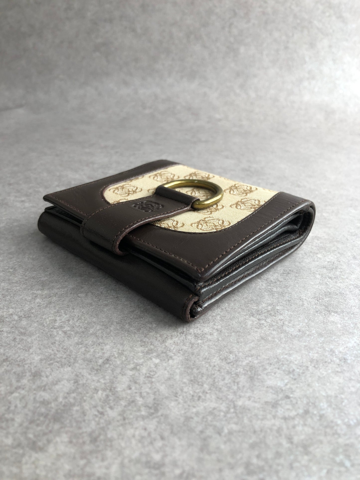 LOEWE Anagram Folded Wallet Beige Vintage etbwwx