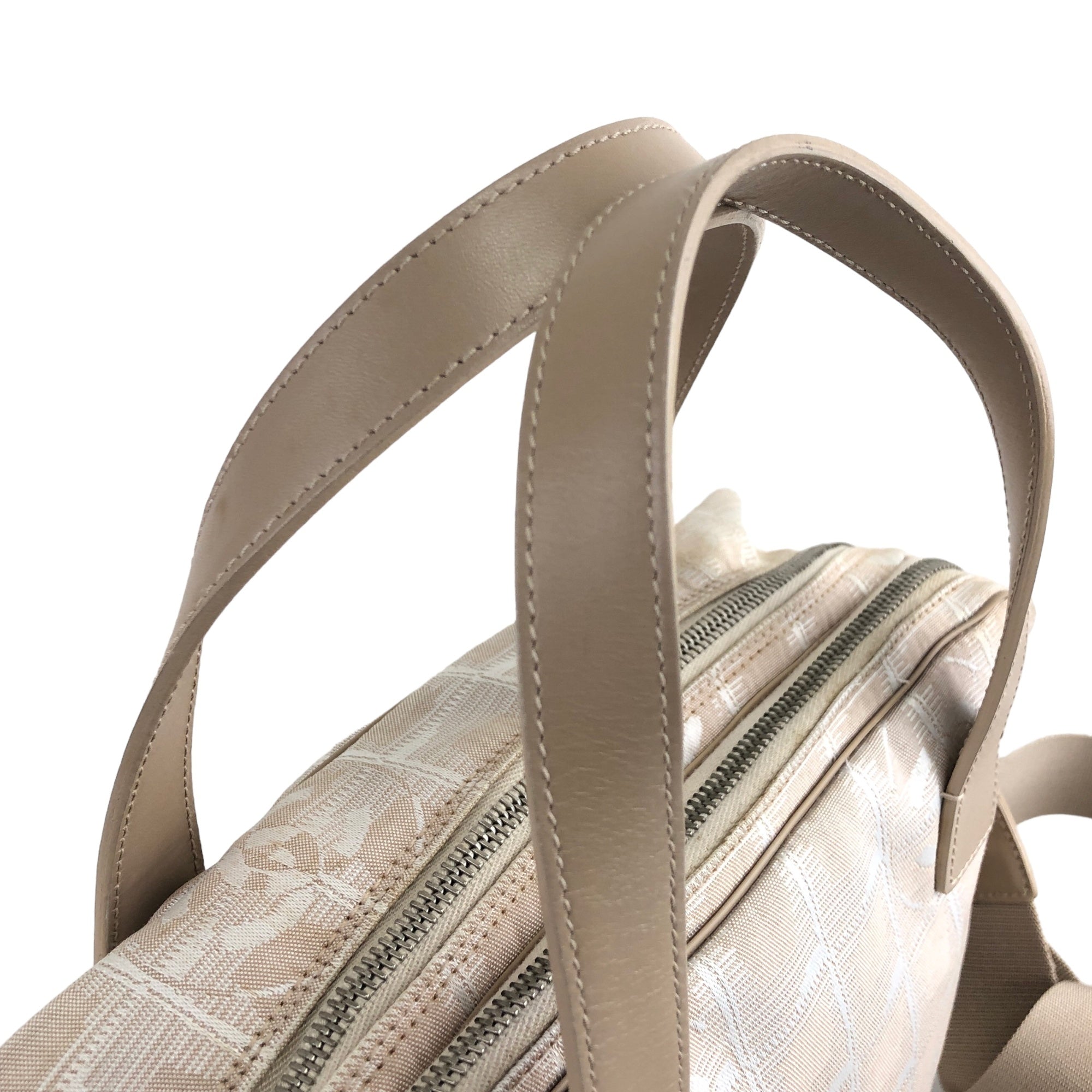 CHANEL Coco Mark New Travel Line Canvas Two-way Handbag Shoulder bag Beige  Vintage xjss8c