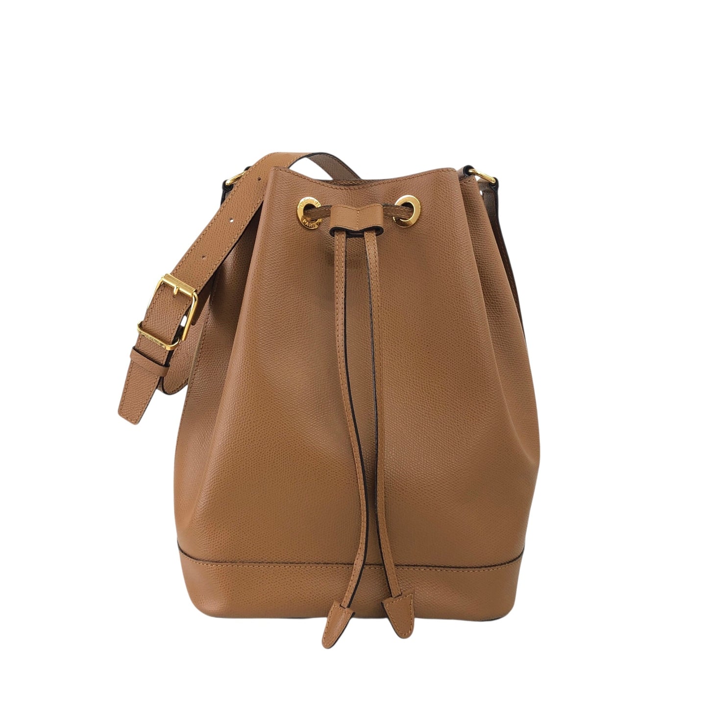 CELINE Drawstring Shoulder bag Brown Vintage e2mn4e