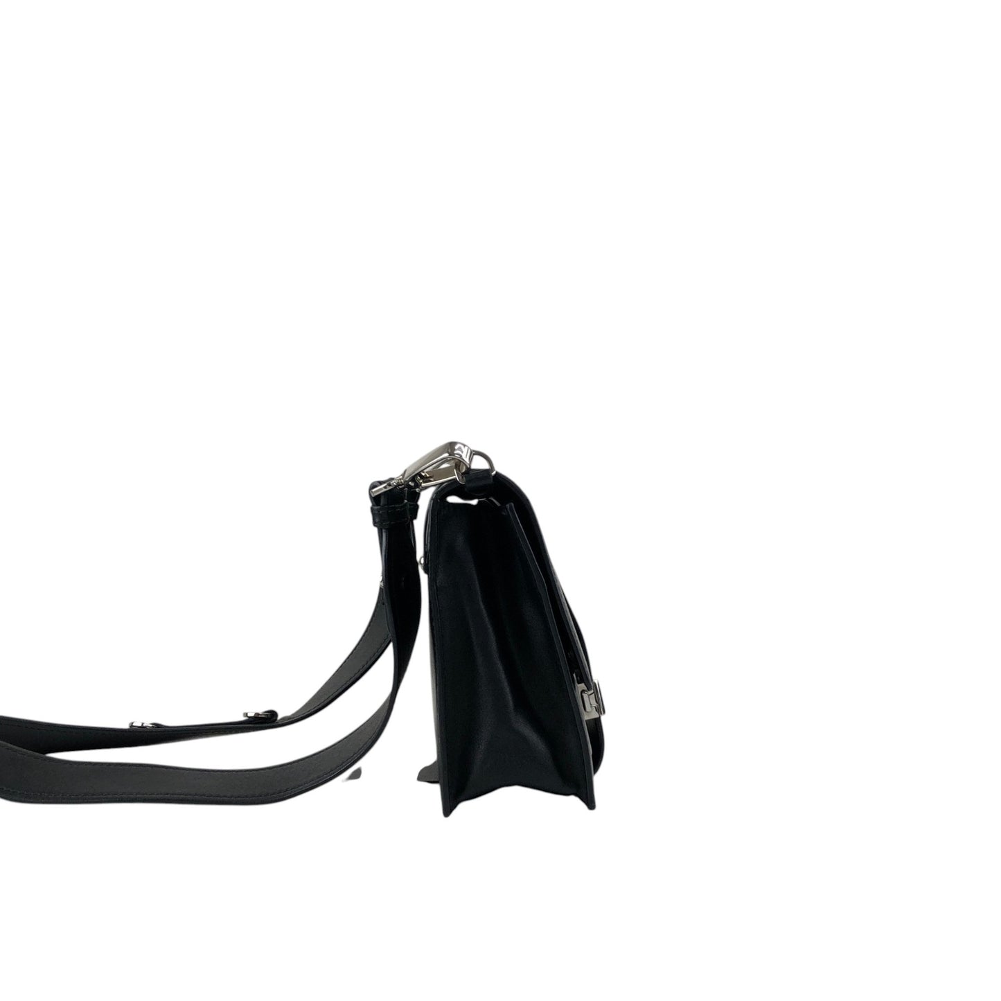 PRADA Logo Ribbon Motif Shoulder bag Black Vintage e3gymr