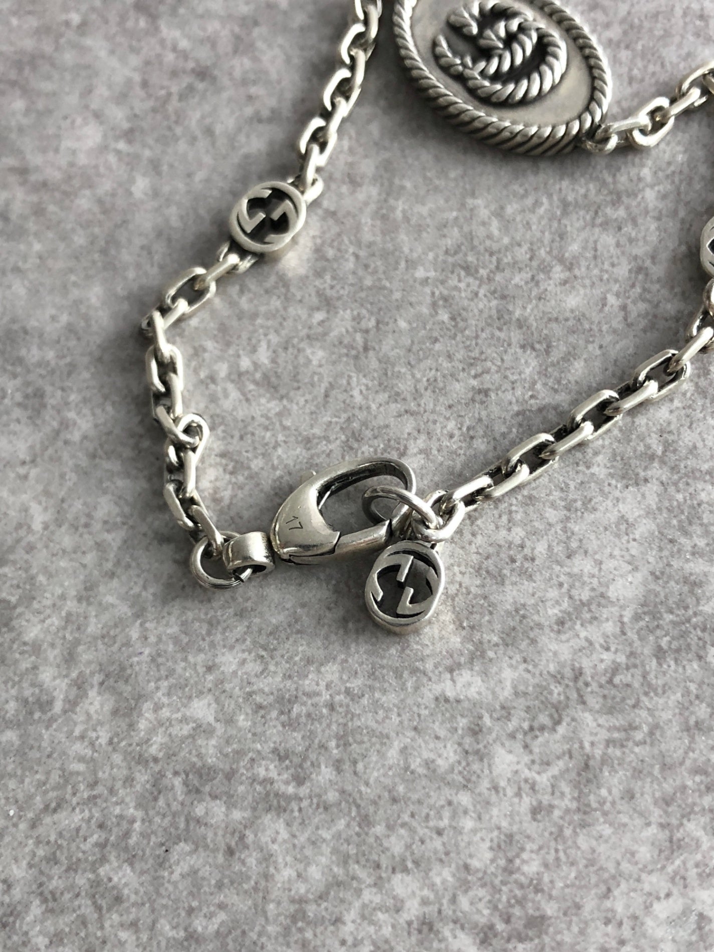 GUCCI Logo SILVER925 Bracelet Silver Vintage kacwvc