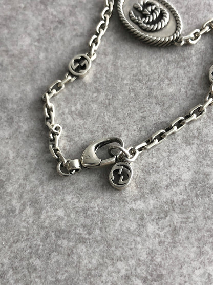 GUCCI Logo SILVER925 Bracelet Silver Vintage kacwvc
