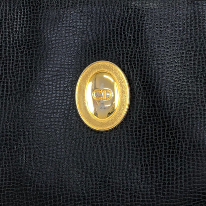 Christian Dior CD Logo Handbag Totebag Black Vintage 7e6azr