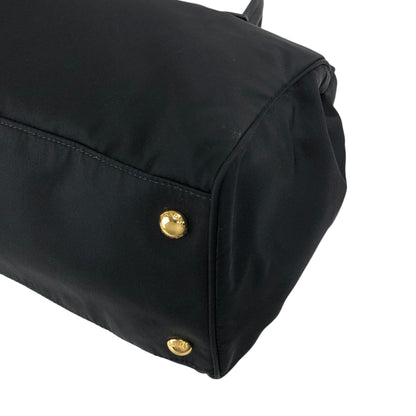 PRADA Logo Two-way Small Boston bag Shoulder bag Black Vintage 453265