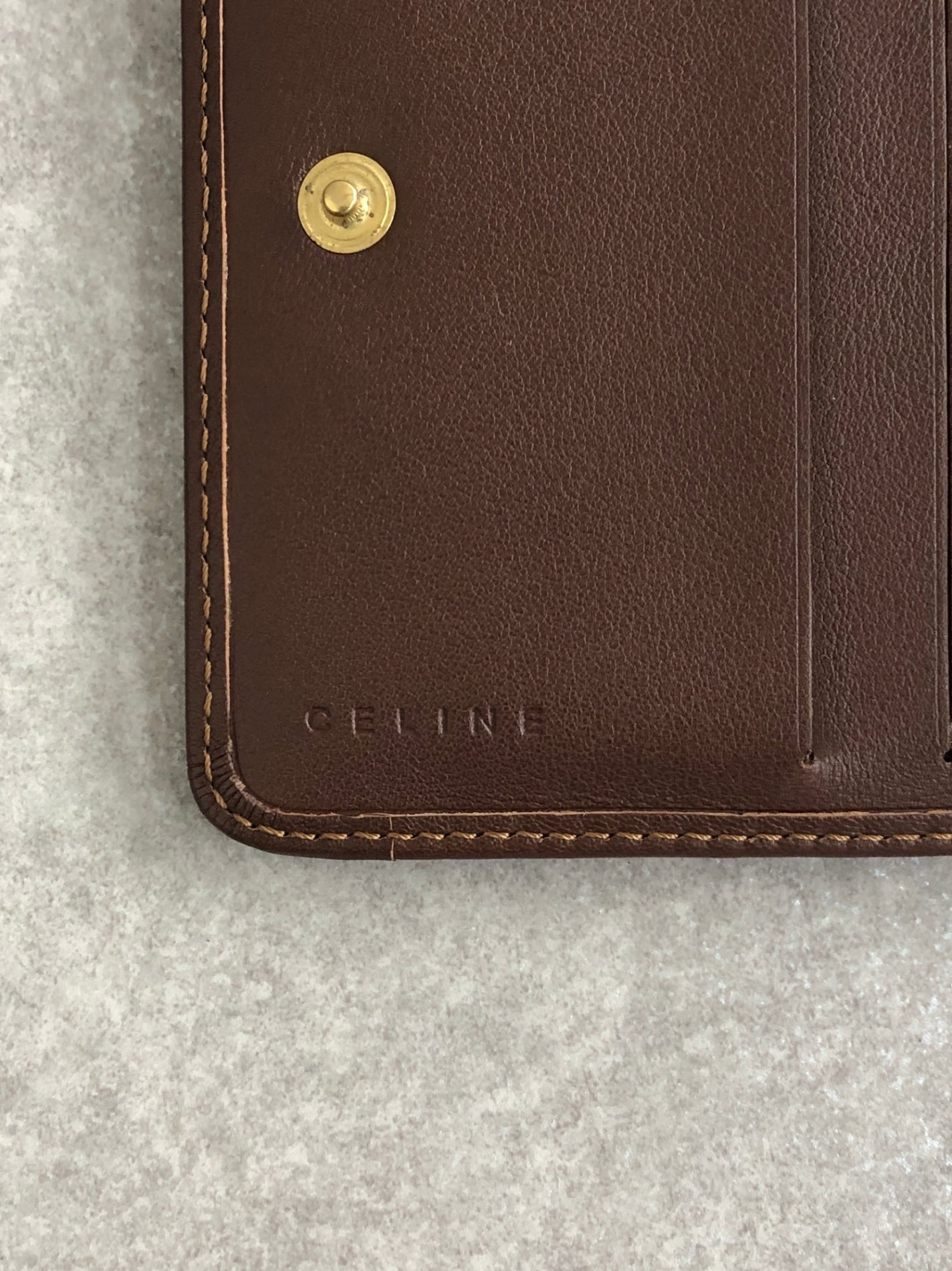 CELINE Triomphe Blason Folded Wallet Indigo Vintage 3pep8h