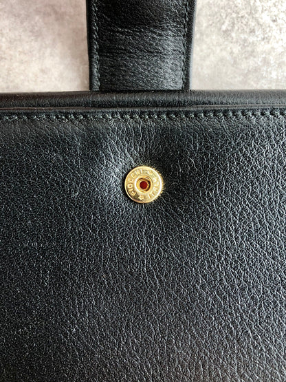 CELINE Horse Bit Long Wallet Black Vintage t6vnxy