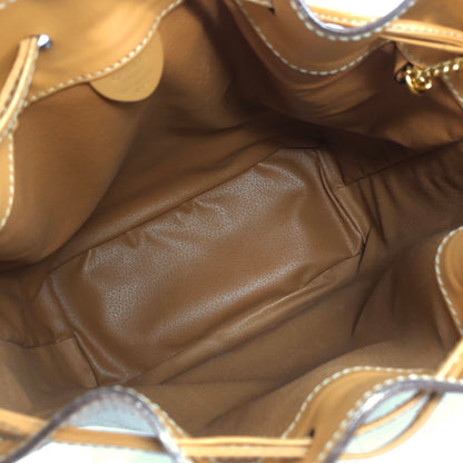CELINE Macadam Blason Drawstring Shoulder bag Beige Vintage xugruh