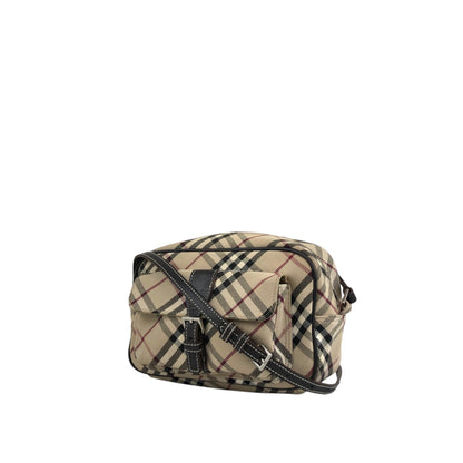 BURBERRY Check Front Buckle Shoulder bag Beige Vintage v45pfb