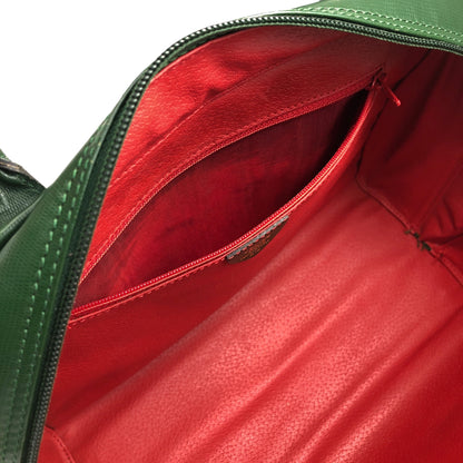 CELINE Circle Logo Two-way Handbag Shoulder bag Green Vintage 25jwbg