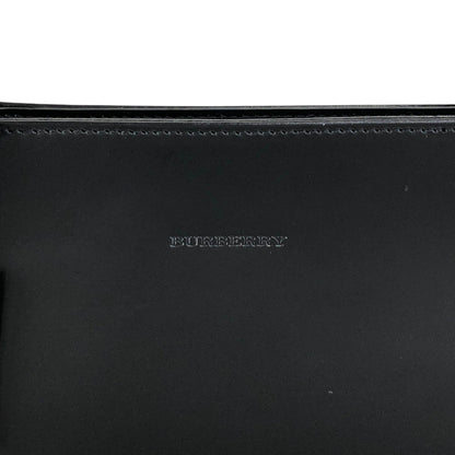 BURBERRY Logo Embossed Handbag Totebag Black Vintage 7vx6m6