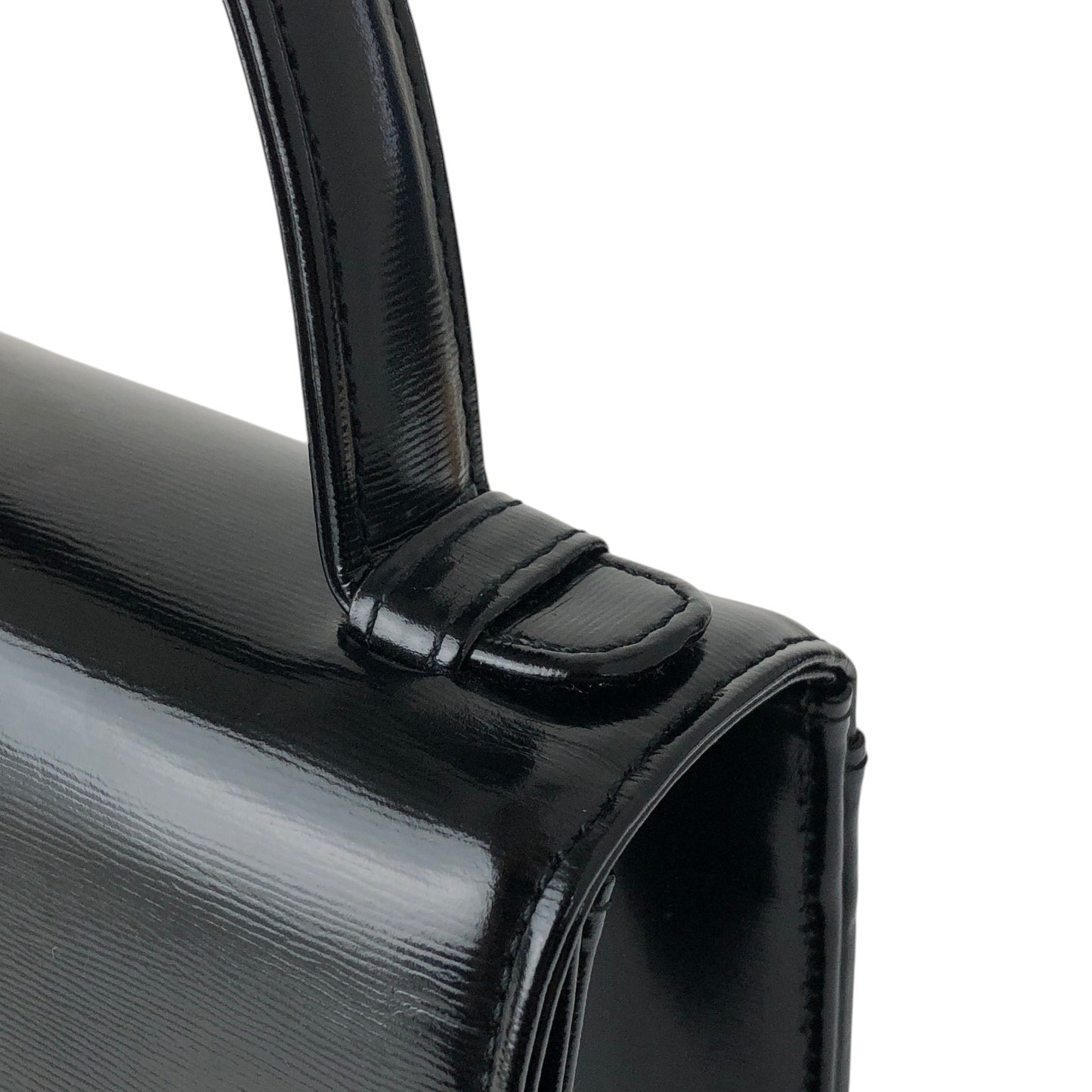Yves Saint Laurent YSL Logo Charm Two-way Handbag Shoulder bag Black Vintage gmjhfk