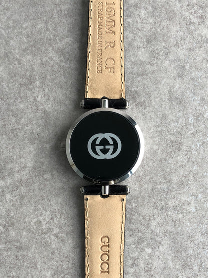 GUCCI Sherry Line Watch Silver×Black 2040Ｍ Vintage asvi62