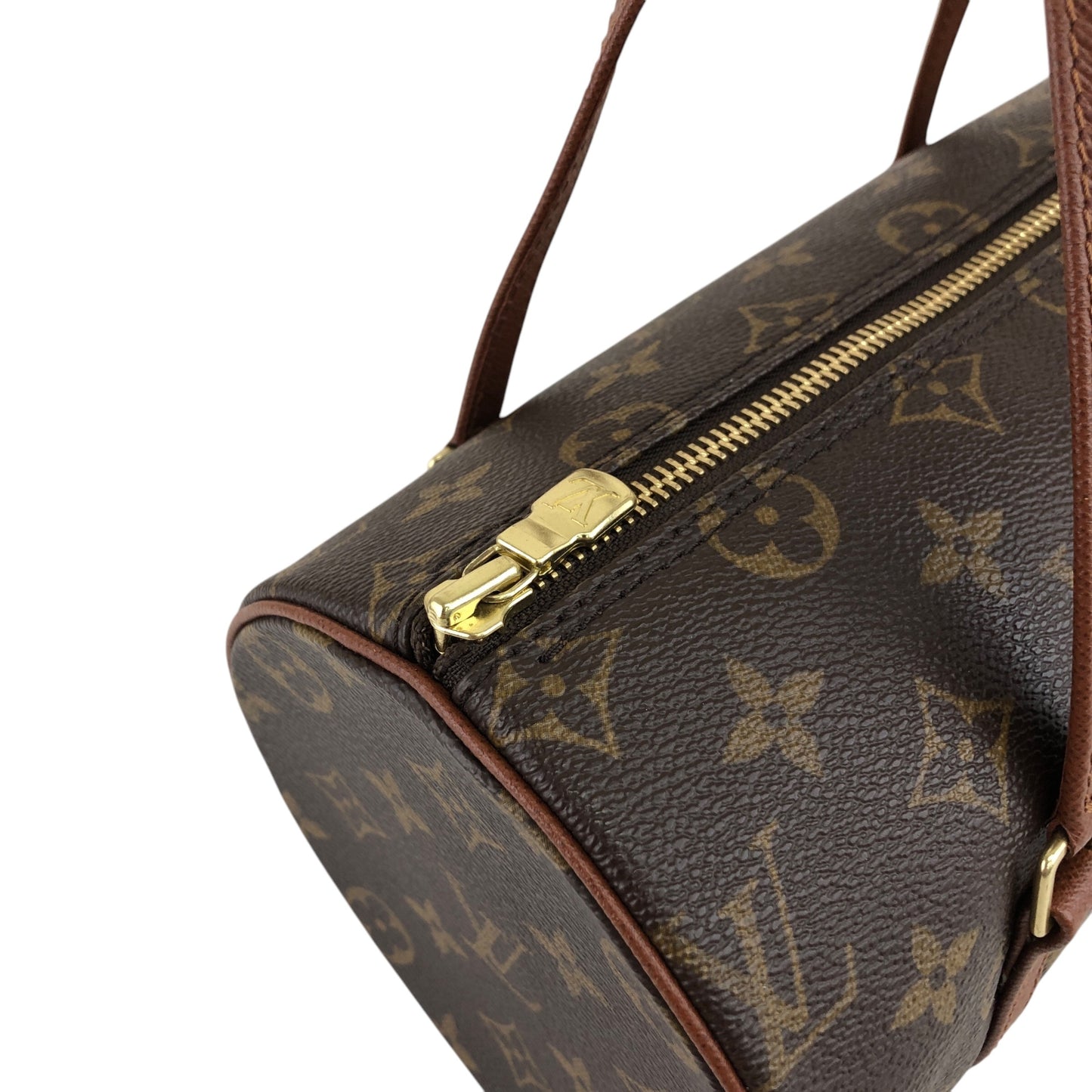 LOUIS VUITTON Monogram Handbag Brown Vintage s8bvhc