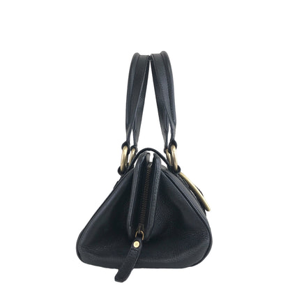 CELINE Triomphe Handbag Black Vintage 486nkp